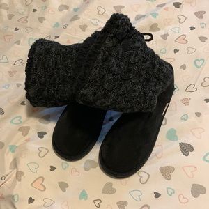 Mukluks fold over boots.